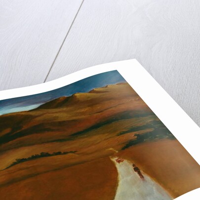 Mr Wright, 1996 Figure in red landscape by Lee Campbell