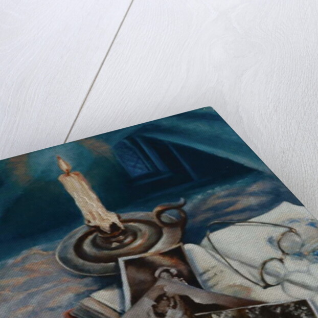 Nostalgia, 1999 Still life with candle,books photos by Lee Campbell