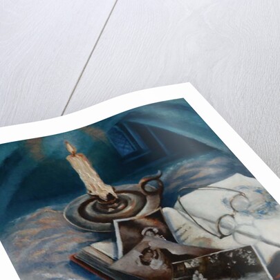 Nostalgia, 1999 Still life with candle,books photos by Lee Campbell