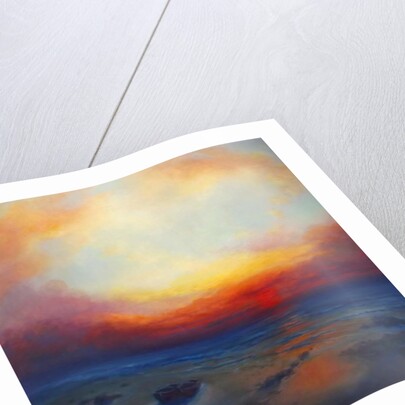 Homecoming, 2016Seascape with boats on beach by Lee Campbell