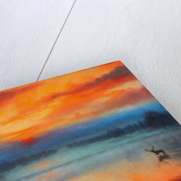 Roi Soleil, 2017Landscape with stag by Lee Campbell