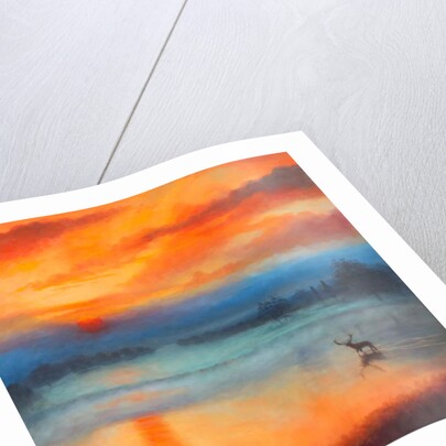 Roi Soleil, 2017Landscape with stag by Lee Campbell