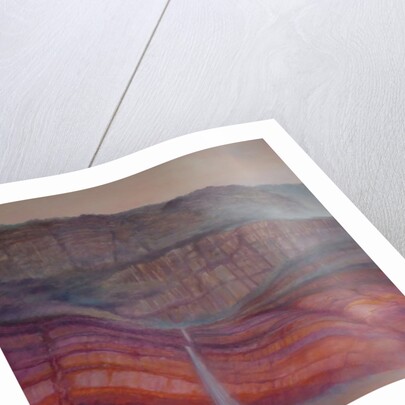 Jurassic, 2018 Cliff face with strata. by Lee Campbell