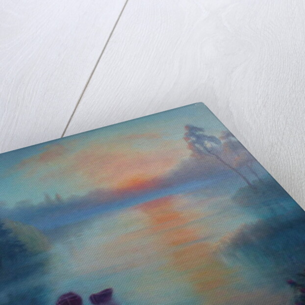 Morning Drift, 2018 Baots on water by Lee Campbell