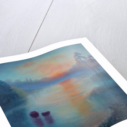 Morning Drift, 2018 Baots on water by Lee Campbell