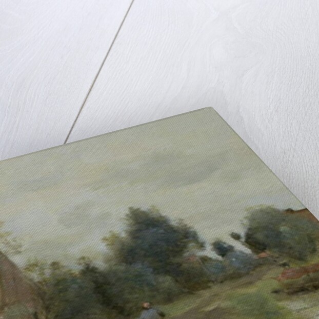 Sin near Douai, Village Street in the Morning, Grey Weather, 1872 by Jean Baptiste Camille Corot