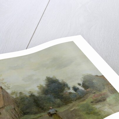 Sin near Douai, Village Street in the Morning, Grey Weather, 1872 by Jean Baptiste Camille Corot