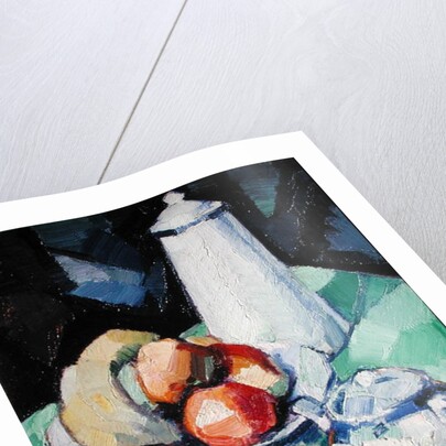 Still Life with Teapot and Fruit on a green Tablecloth, c.1913 by Samuel John Peploe