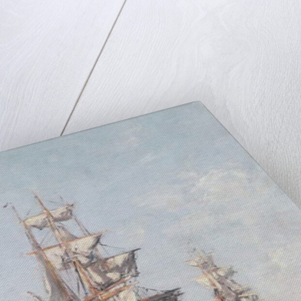 Three-masted Boats at the Quay in Deauville Harbour, c.1888-89 by Eugene Louis Boudin