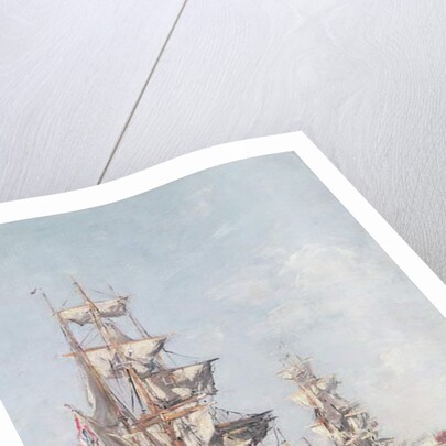 Three-masted Boats at the Quay in Deauville Harbour, c.1888-89 by Eugene Louis Boudin