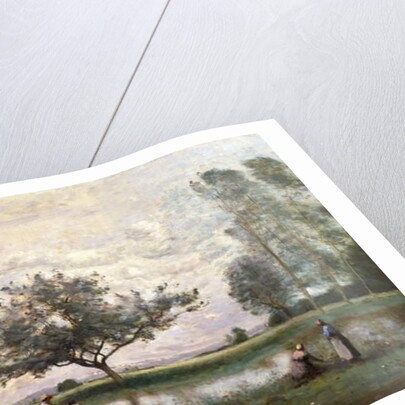 Haycart beside a River by Jean Baptiste Camille Corot