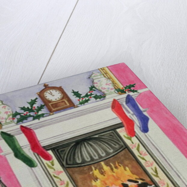 Fireside Scene at Christmas by Lavinia Hamer