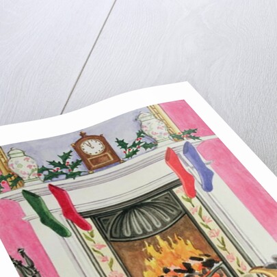 Fireside Scene at Christmas by Lavinia Hamer