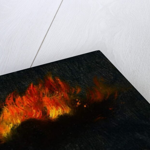 Zeppelin in flames as seen through telescope from Southfields, September 3rd 1916 by Walter Hunt