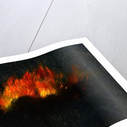 Zeppelin in flames as seen through telescope from Southfields, September 3rd 1916 by Walter Hunt