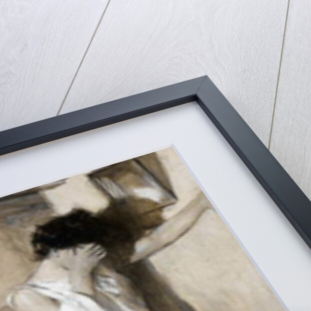 Eva listened aghast, then, sank against the wall sobbing desperately.... by Cyrus Cuneo