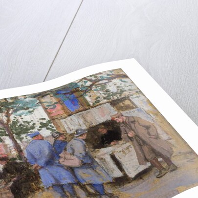 Soldiers at a News Stand, Paris, 1917 by Ethel Hunter