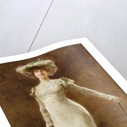 Portrait of a Woman with a Parasol by Edouard Francois Zier