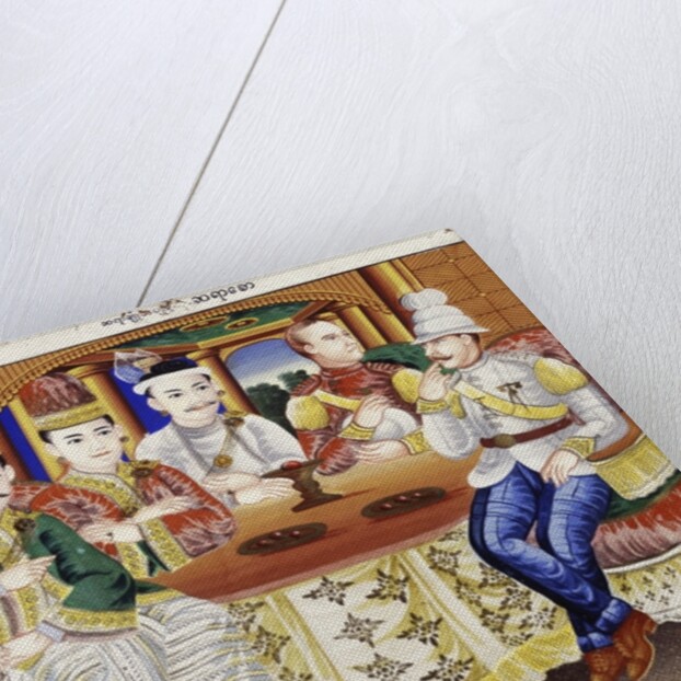 King Thibaw with dignitaries and a British officer by Hsaya Chone and Hsaya Saw
