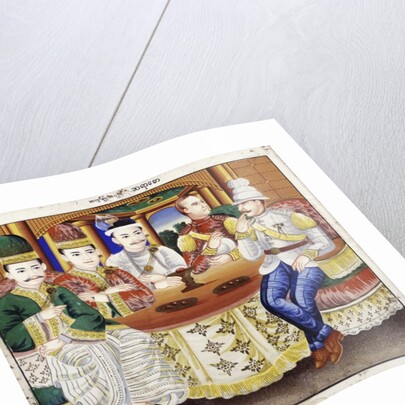 King Thibaw with dignitaries and a British officer by Hsaya Chone and Hsaya Saw
