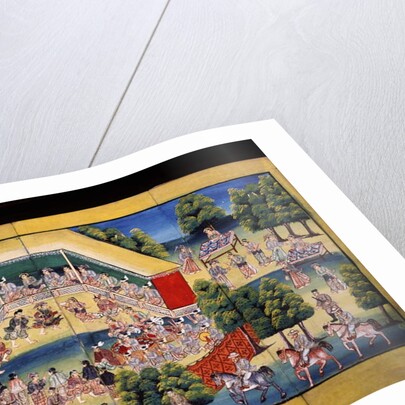 Merit making scene, page from a manuscript by Burmese School