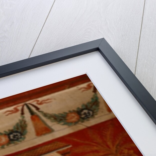 Wall painting depicting a singhalese house in the Subdharama Temple, Dehiwala by Sri Lankan School