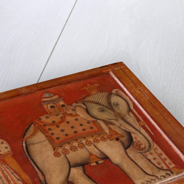 Wall painting of an elephant in the Subdharama Temple, Dehiwala by Sri Lankan School