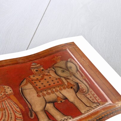 Wall painting of an elephant in the Subdharama Temple, Dehiwala by Sri Lankan School