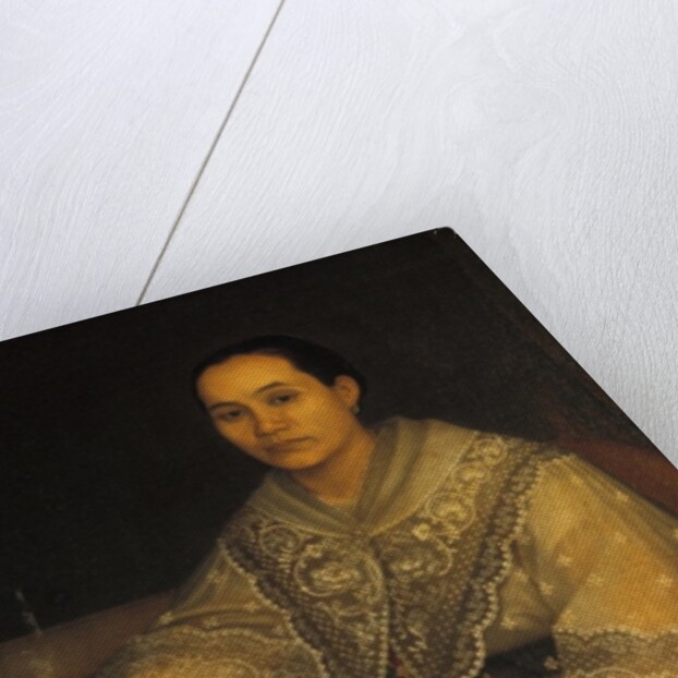 Portrait of a woman in traditional Filipino costume by Filipino School