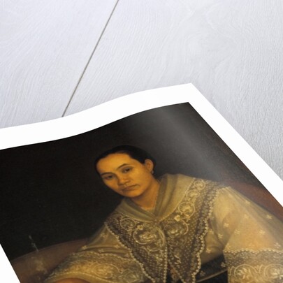 Portrait of a woman in traditional Filipino costume by Filipino School