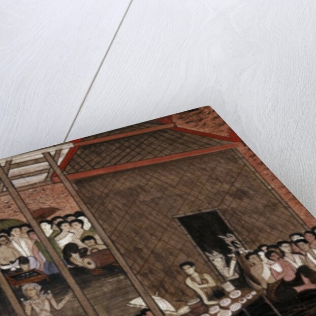 A crowd watches a theatrical performance by School Thai