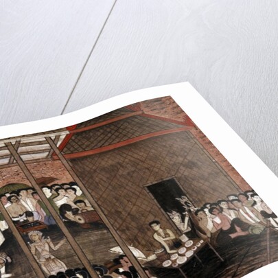 A crowd watches a theatrical performance by School Thai