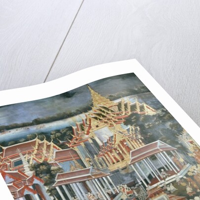 Offerings made to monks in the Temple of the Emerald Buddha, 1864 by Thai School