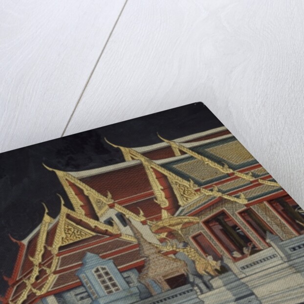 Detail of King Mongkut watching an eclipse of the sun by School Thai