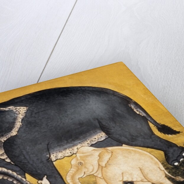 Elephant and calf by School Thai