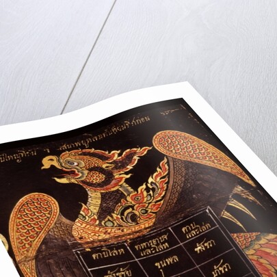 Leaf of a manuscript on Thai military art depicting the image of a Garuda, 1815 by Thai School