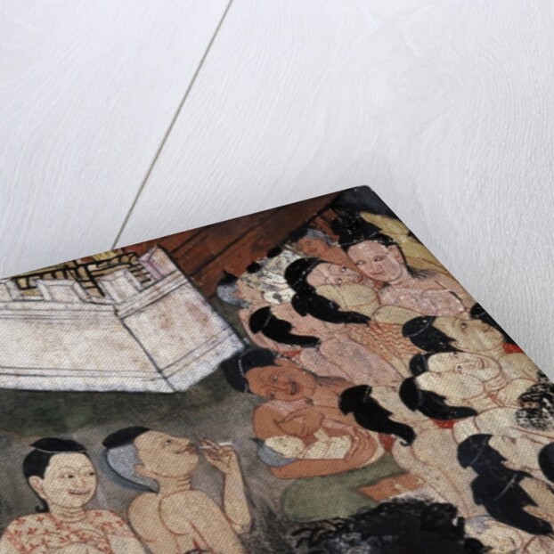 Crowd watching theatrical performances at a funeral by Thai School