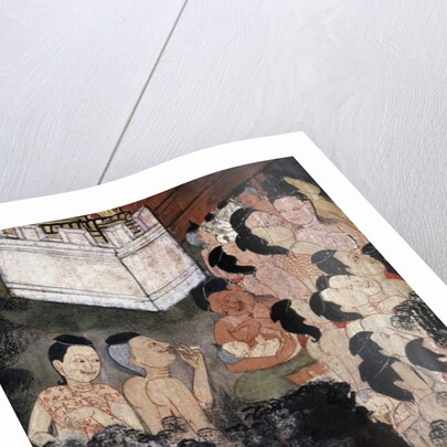 Crowd watching theatrical performances at a funeral by Thai School