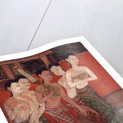 Detail showing a group of women, late 19th century by Thai School