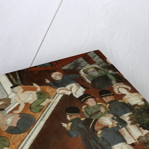 Palace lady receiving Muslim merchants and western sailors, Rattanakosin school by Thai School