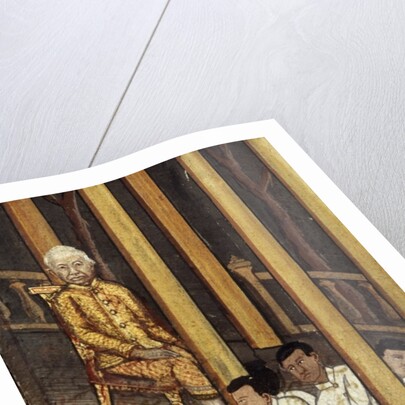 Portrait of Rama VI viewing an eclipse of the sun in 1868 by Thai School