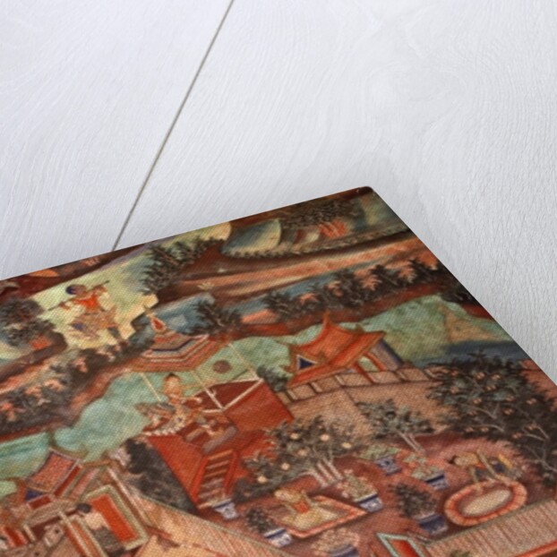 Detail of the murals of Viharn laikam portraying the Sang Thong Tales by Thai School