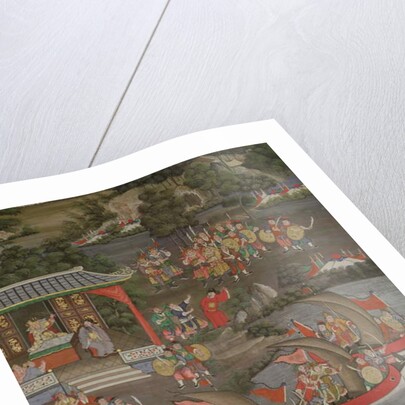 Scene with Chinese influence, Sala Geng, Wat Bowonniwet Vihara, Bangkok by Thai School