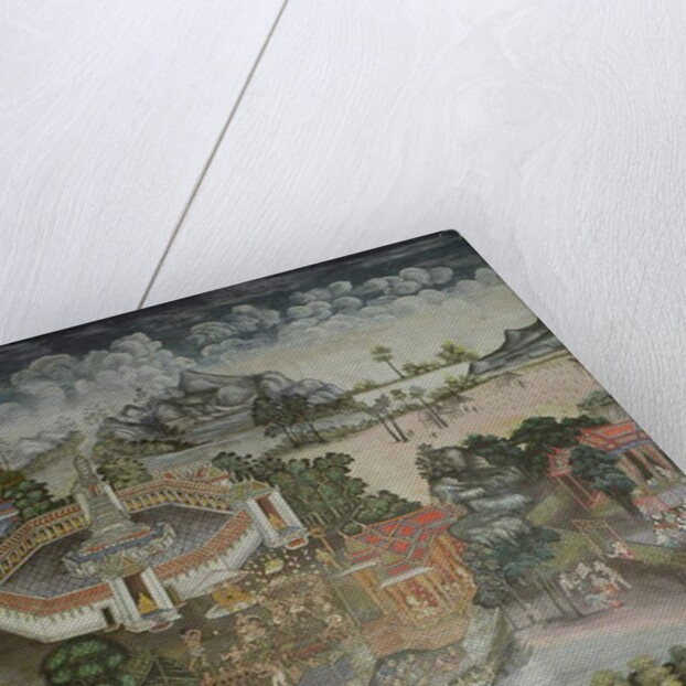 Town of Phitsanulok and fountain with statues of the Buddha, Wat Bowonniwet Vihara, Bangkok by Thai School