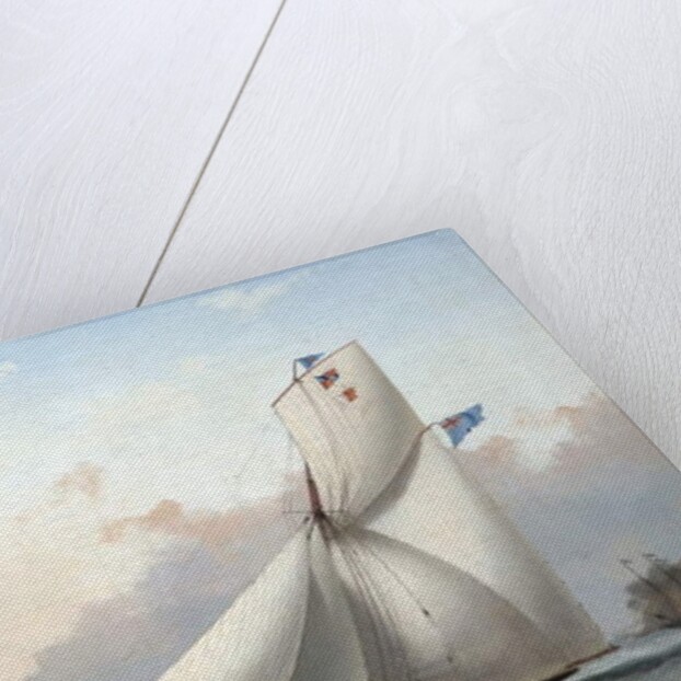 A Cutter Yacht in Plymouth Sound by Nicholas Matthews Condy