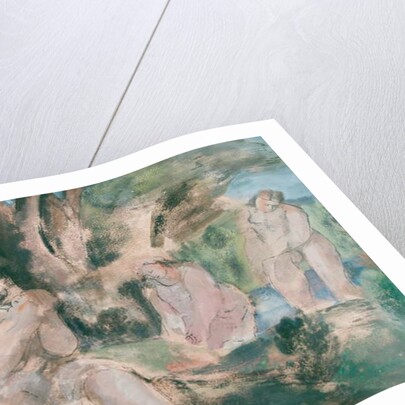 Three women and child bathing under a tree by Bernard Meninsky