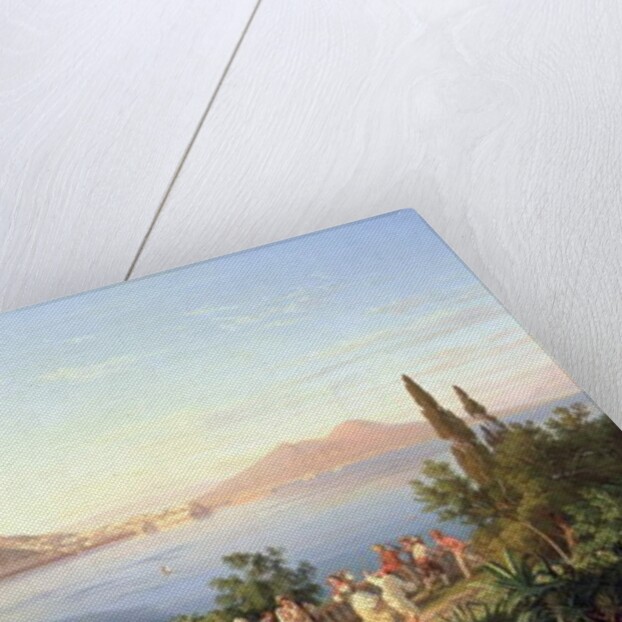 Bay of Naples with Dancing Italians, c.1850 by Carl Wilhelm Goetzloff