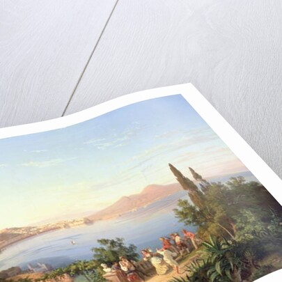 Bay of Naples with Dancing Italians, c.1850 by Carl Wilhelm Goetzloff