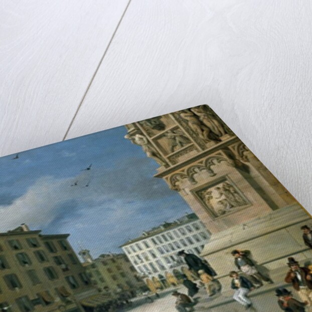 Amanzia Guerillot Inganni, Piazza del Duomo, 1850 by Amanzia Guérillot