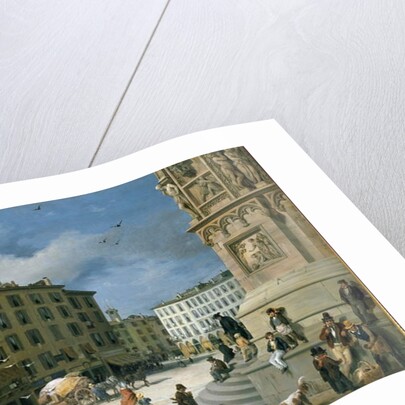 Amanzia Guerillot Inganni, Piazza del Duomo, 1850 by Amanzia Guérillot